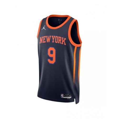 Camiseta de hombre New York Knicks RJ Barrett #9 Jordan Brand azul marino 2022/23 Swingman - Edición Statement