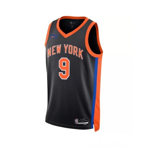 Camiseta Nike Swingman n.º 9 de RJ Barrett de los New York Knicks 2022/23 en color negro - Edición City