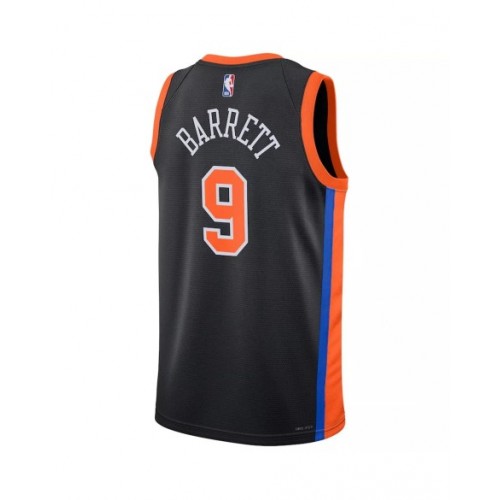 Camiseta Nike Swingman n.º 9 de RJ Barrett de los New York Knicks 2022/23 en color negro - Edición City