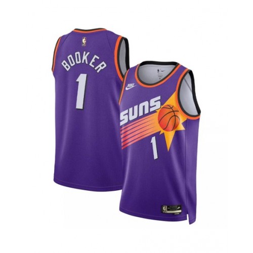 Camiseta Nike Swingman Devin Booker #1 de los Phoenix Suns para hombre, edición clásica, color morado 2022/23