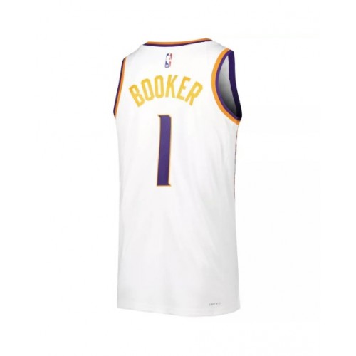 Camiseta de hombre Phoenix Suns Devin Booker #1 blanca 22/23 Swingman - Edición de la asociación