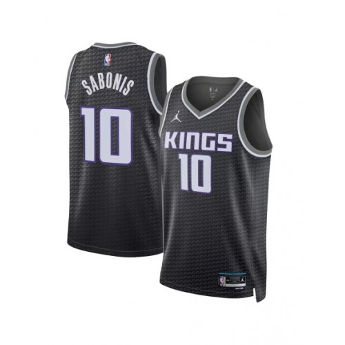 Camiseta de hombre Sacramento Kings Domantas Sabonis #10 negra 2022/23 Swingman - Edición Statement