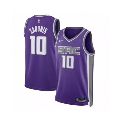 Camiseta Swingman Sacramento Kings Domantas Sabonis #10 Púrpura 2022/23 para hombre - Edición Icon