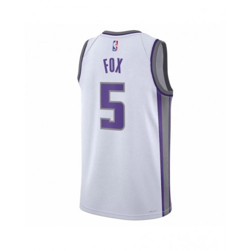 Camiseta de hombre Sacramento Kings De'Aaron Fox #5 blanca 22/23 Swingman - Edición de la asociación