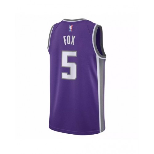 Camiseta de hombre Sacramento Kings De'Aaron Fox #5 violeta 2022/23 Swingman - Edición Icon