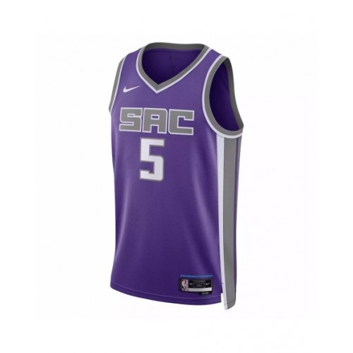 Camiseta de hombre Sacramento Kings De'Aaron Fox #5 violeta 2022/23 Swingman - Edición Icon