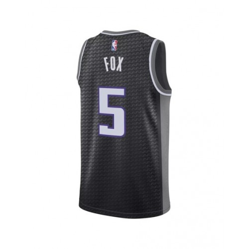 Camiseta de hombre Sacramento Kings De'Aaron Fox #5 negra 2022/23 Swingman - Edición Statement