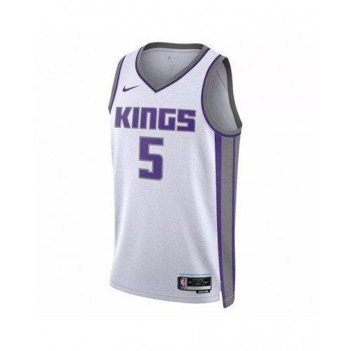 Camiseta de hombre Sacramento Kings De'Aaron Fox #5 blanca 22/23 Swingman - Edición de la asociación