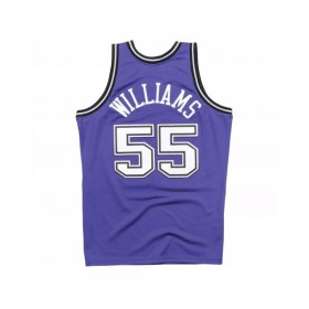 Camiseta auténtica de los Sacramento Kings Jason Williams #55 Mitchell & Ness Hardwood Classics para hombre color morado