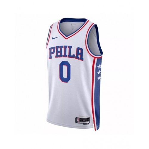 Camiseta de hombre Philadelphia 76ers Tyrese Maxey #0 2022/23 Swingman blanca - Edición de la asociación