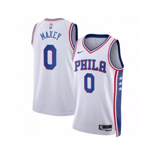 Camiseta de hombre Philadelphia 76ers Tyrese Maxey #0 2022/23 Swingman blanca - Edición de la asociación