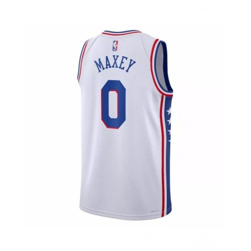 Camiseta de hombre Philadelphia 76ers Tyrese Maxey #0 2022/23 Swingman blanca - Edición de la asociación