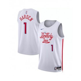 Camiseta Nike Swingman blanca 2022/23 de James Harden #1 de los Philadelphia 76ers para hombre - Edición City