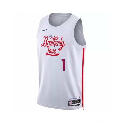 Camiseta Nike Swingman blanca 2022/23 de James Harden #1 de los Philadelphia 76ers para hombre - Edición City