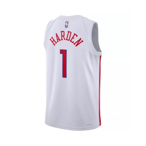 Camiseta Nike Swingman blanca 2022/23 de James Harden #1 de los Philadelphia 76ers para hombre - Edición City