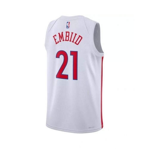 Camiseta Nike Joel Embiid #21 de los Philadelphia 76ers para hombre, color blanco 2022/23, edición City