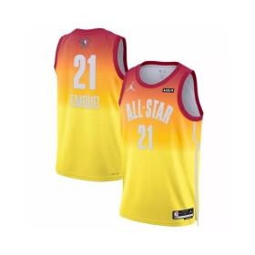 Camiseta de hombre Joel Embiid #21 Jordan Brand naranja 2023 NBA All-Star Game Swingman