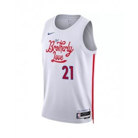 Camiseta Nike Joel Embiid #21 de los Philadelphia 76ers para hombre, color blanco 2022/23, edición City