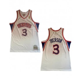 Camiseta de la NBA de Mitchell & Ness de los Philadelphia 76ers para hombre, edición clásica, color blanco