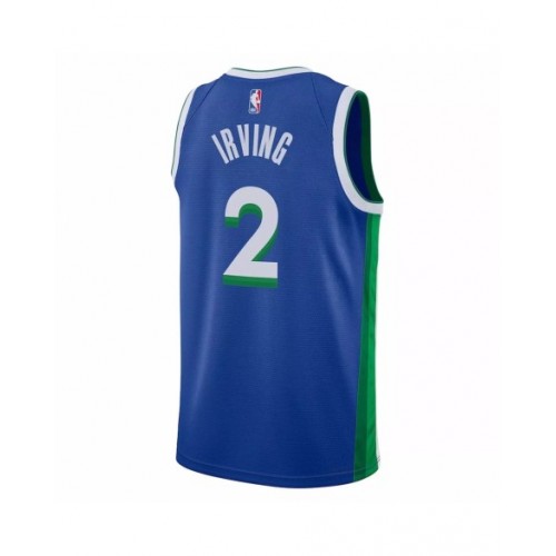 Camiseta Nike azul 2022/23 Swingman de Kyrie Irving #2 de los Dallas Mavericks para hombre - Edición City