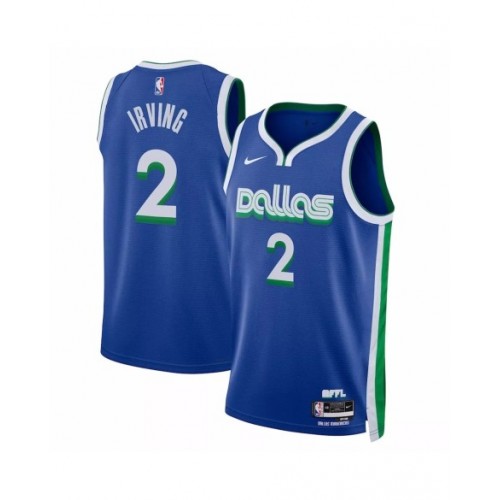 Camiseta Nike azul 2022/23 Swingman de Kyrie Irving #2 de los Dallas Mavericks para hombre - Edición City