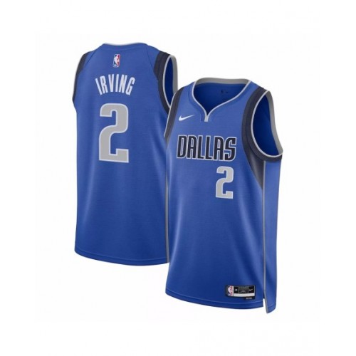 Camiseta Nike azul 2022/23 Swingman Kyrie Irving #2 de los Dallas Mavericks para hombre - Edición Icon