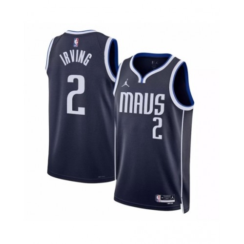 Camiseta Swingman de la edición Statement 2022/23 de Kyrie Irving #2 de los Dallas Mavericks para hombre de Jordan Brand en azul marino