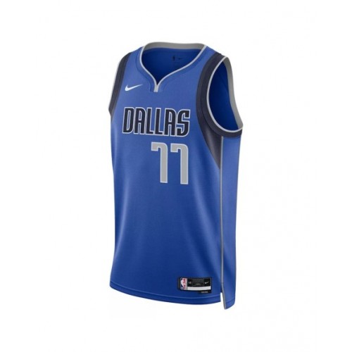 Camiseta Nike Royal Swingman 2022/23 de Luka Doncic #77 de los Dallas Mavericks para hombre - Edición Icon