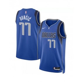 Camiseta Nike Royal Swingman 2022/23 de Luka Doncic #77 de los Dallas Mavericks para hombre - Edición Icon