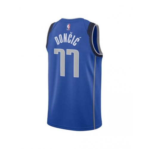 Camiseta Nike Royal Swingman 2022/23 de Luka Doncic #77 de los Dallas Mavericks para hombre - Edición Icon