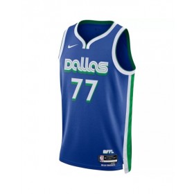 Camiseta Nike azul Swingman n.º 77 de Luka Doncic de los Dallas Mavericks 2022/23 para hombre (edición City)