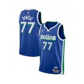 Camiseta Nike azul Swingman n.º 77 de Luka Doncic de los Dallas Mavericks 2022/23 para hombre (edición City)