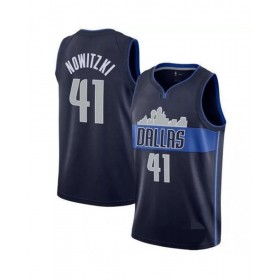 Camiseta azul Swingman Dirk Nowitzki #41 de los Dallas Mavericks para hombre