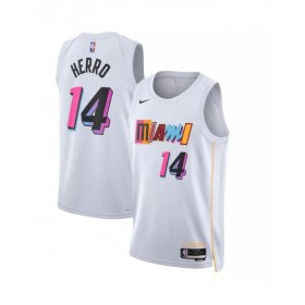 Camiseta Nike Tyler Herro #14 de los Miami Heat para hombre, color blanco 2022/23, edición City