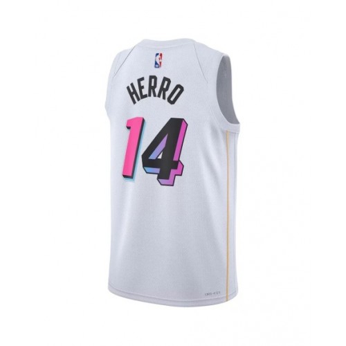 Camiseta Nike Tyler Herro #14 de los Miami Heat para hombre, color blanco 2022/23, edición City