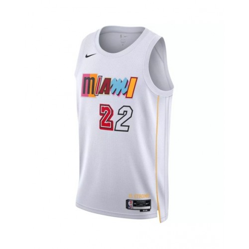 Camiseta Nike blanca 2022/23 Swingman Jimmy Butler #22 de los Miami Heat para hombre - Edición City