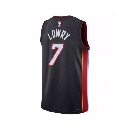 Camiseta de hombre Kyle Lowry #7 de Miami Heat, color negro, 22/23, Swingman - Edición Icon