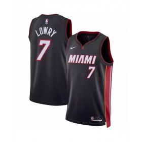 Camiseta de hombre Kyle Lowry #7 de Miami Heat, color negro, 22/23, Swingman - Edición Icon