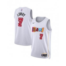 Camiseta Nike blanca 2022/23 Swingman Kyle Lowry #7 de Miami Heat - Edición City