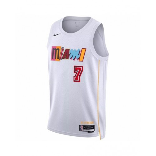 Camiseta Nike blanca 2022/23 Swingman Kyle Lowry #7 de Miami Heat - Edición City