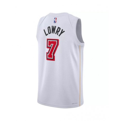 Camiseta Nike blanca 2022/23 Swingman Kyle Lowry #7 de Miami Heat - Edición City