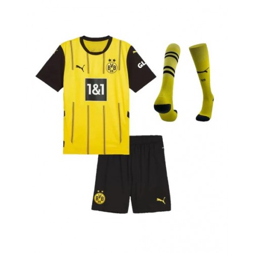 Kit de camiseta local del Dortmund 2024/25 para niños (camiseta + pantalón corto + calcetines)