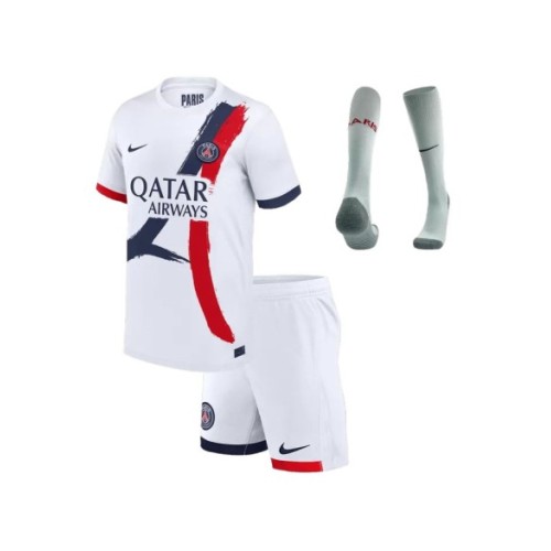 Kit de camiseta de visitante del PSG 2024/25 para niños (camiseta + pantalón corto + calcetines)