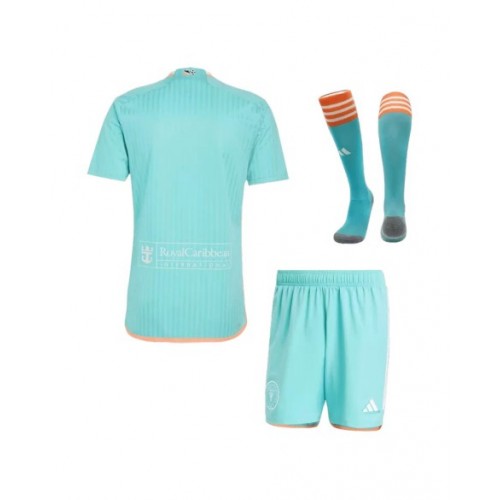 Kit de camiseta de fútbol de visitante de tercera equipación del Inter Miami CF 2024 (camiseta + pantalón corto + medias)