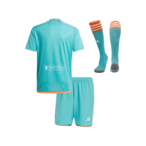 Kit de camiseta de fútbol de visitante de tercera equipación del Inter Miami CF 2024 para niños (camiseta + pantalones cortos + calcetines)