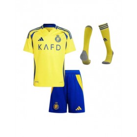 Kit de camiseta de fútbol local de Al Nassr 2024/25 para niños (camiseta + pantalones cortos + calcetines)