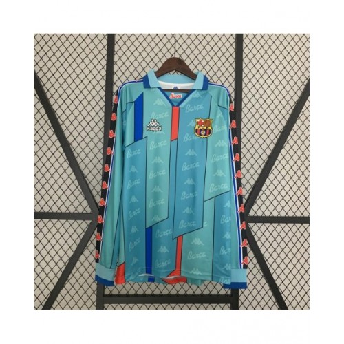 Camiseta de fútbol retro de visitante del Barcelona de manga larga 1996/97