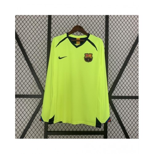 Camiseta de fútbol retro de visitante del Barcelona de manga larga 2005/06