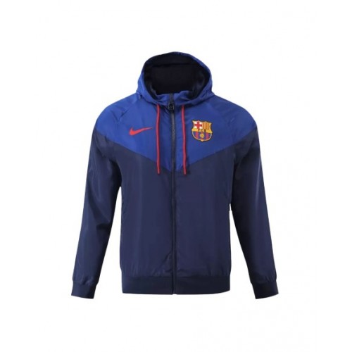 Chaqueta cortavientos con capucha del Barcelona 2023/24 - Azul marino