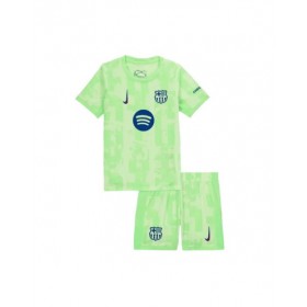 Kit de camiseta de fútbol visitante del Barcelona 2024/25 para niños (camiseta + pantalón corto) - UCL (logotipo de Spotify sin texto)